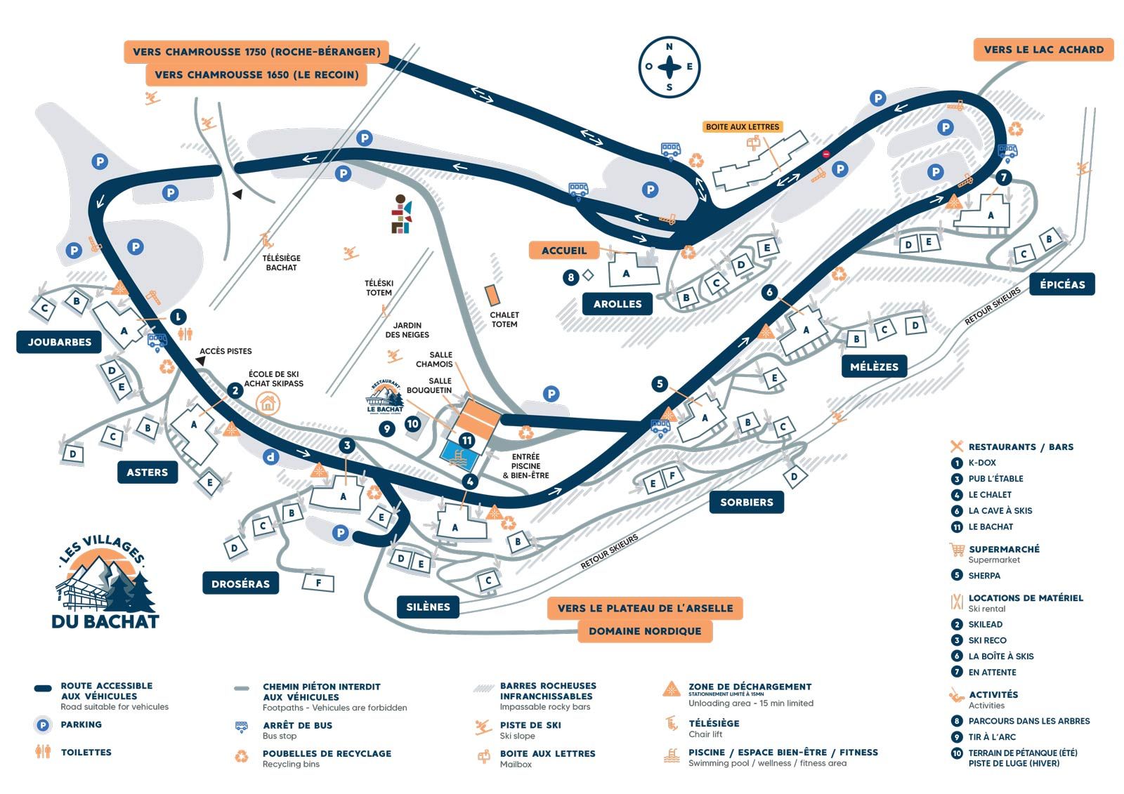 Plan des Villages du Bachat