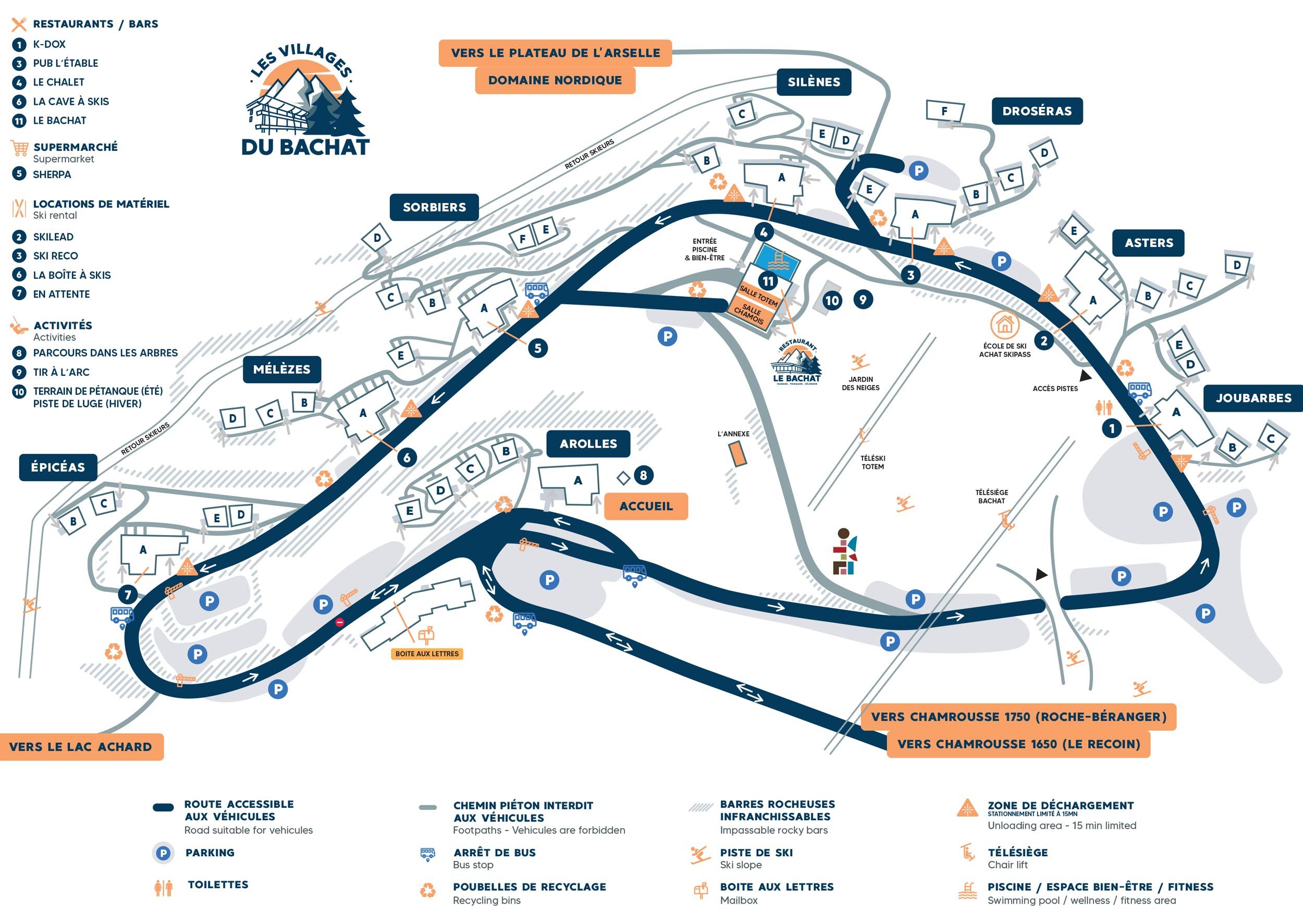 Plan des Villages du Bachat